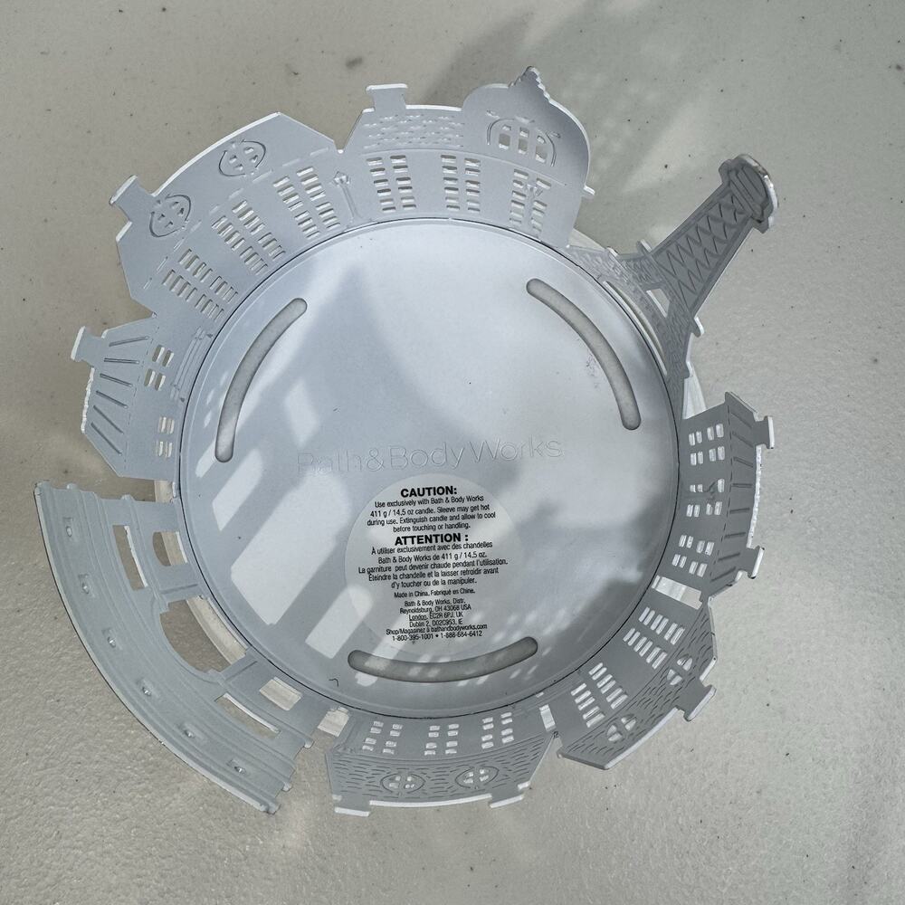 Bath & Body Works X Emily In Paris 3-Wick Candle Holder Silver Paris Cityscape - Picture 4 of 6